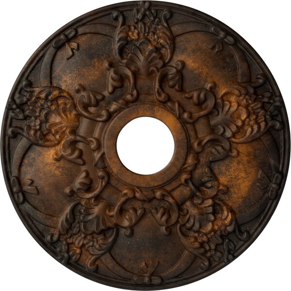Ekena Millwork Norwich Ceiling Medallion (Fits Canopies up to 4 1/2"), Hnd-Painted Rust, 18"OD x 3 1/2"ID x 1 3/8"P CM18NORUS - main